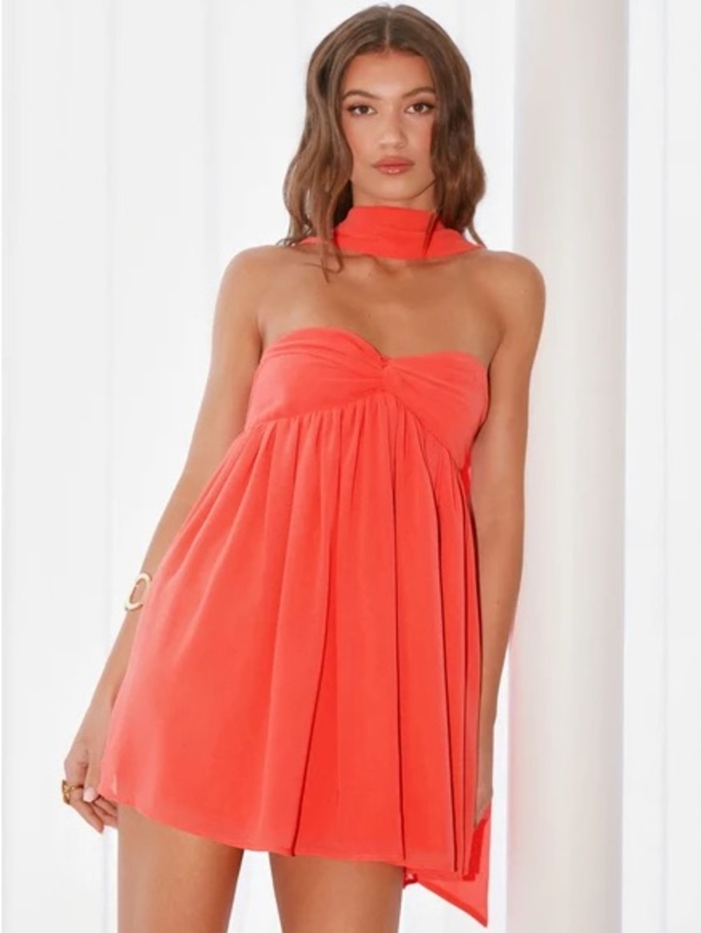 Peppermayo Coral Strapless Tunic with Neck Tie